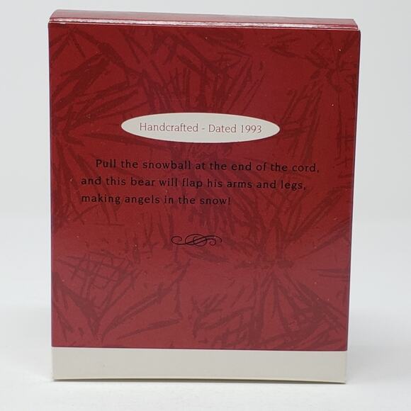 1993 Hallmark Snow Bear Angel Handcrafted Keepsake Holiday Christmas Ornament. - Picture 2 of 5